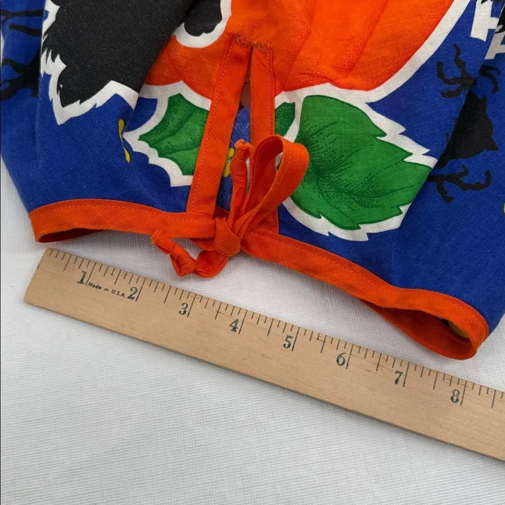 Halloween Pumpkin Patch Costume Vintage Handsewn Homemade Skirt/Cape Bonnet Cute